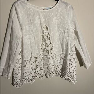 Elegant White Lace Women's Top